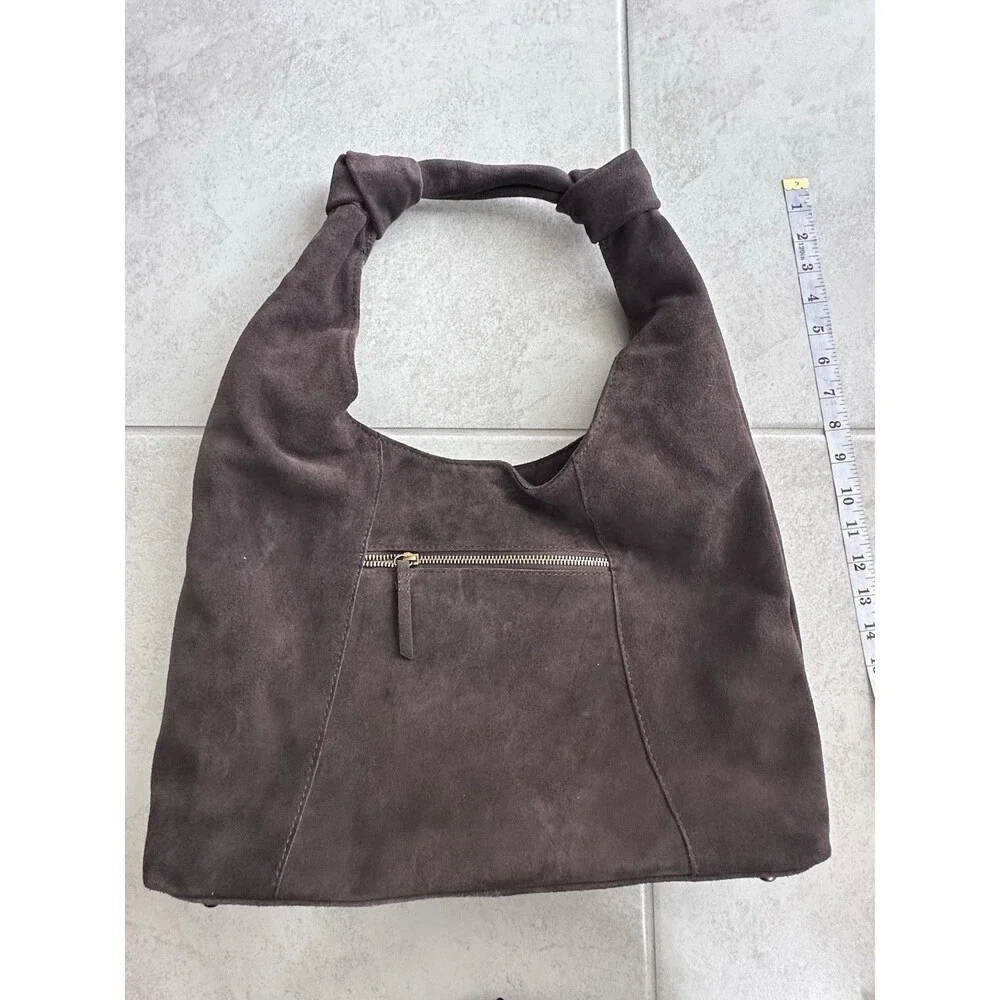 American Leather Co. Marietta Knot Brown Suede Hobo Bag Purse (MSRP $195) - Picture 5 of 8